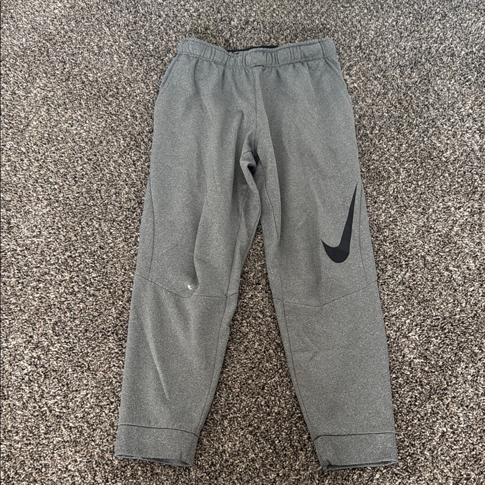 Nike Gray Tapered Sweatpants with Cuffed Ankles